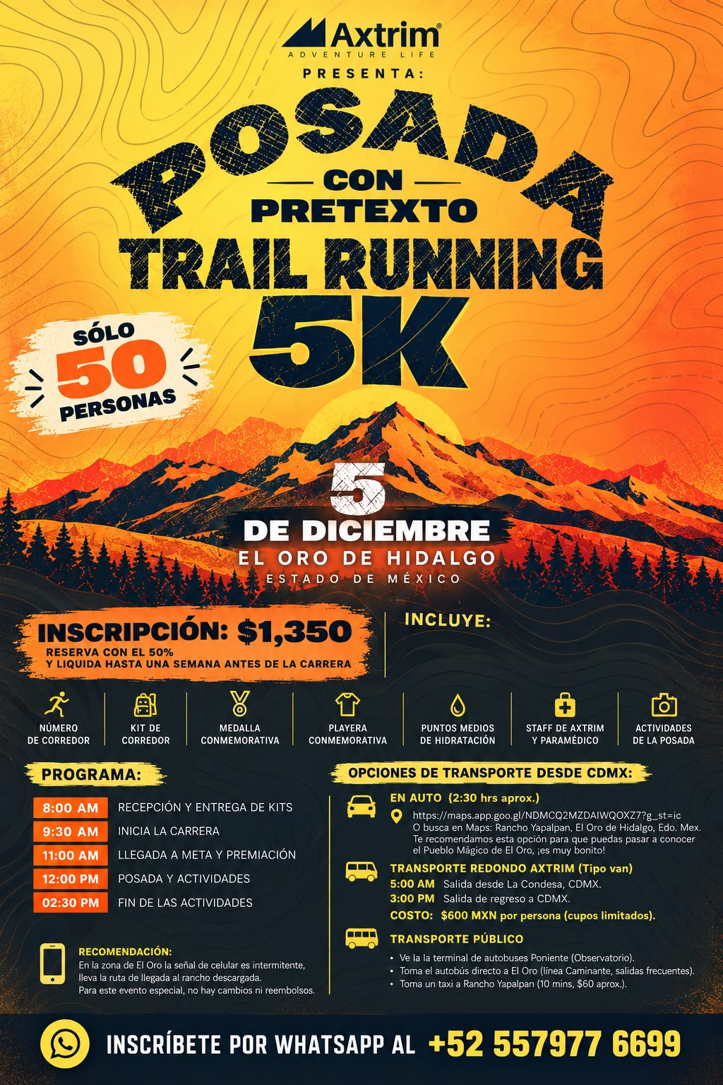 Anuncio: Posada con pretexto Trail Running 5K, 5 de diciembre en El Oro de Hidalgo